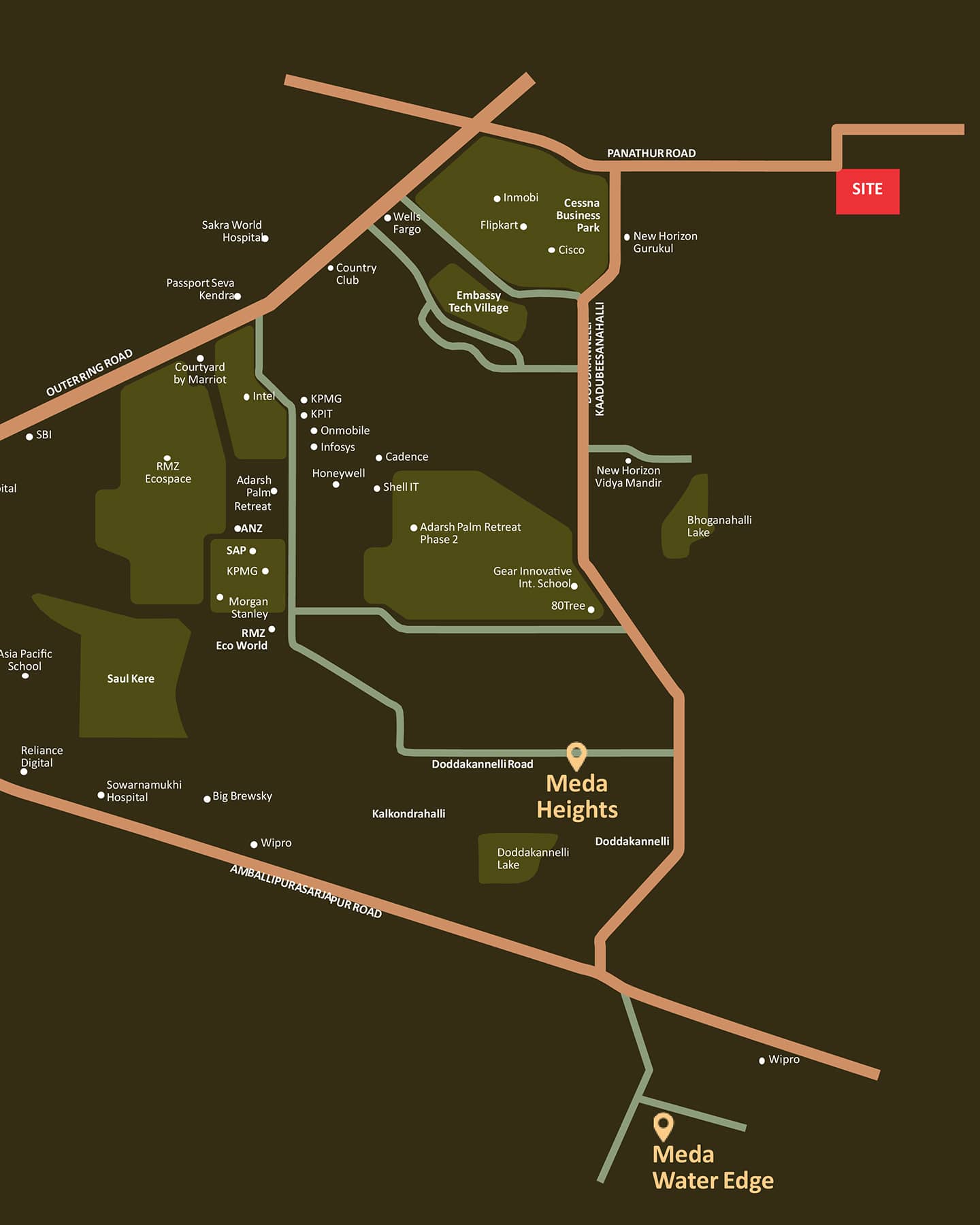 Meda East Winds Location Map