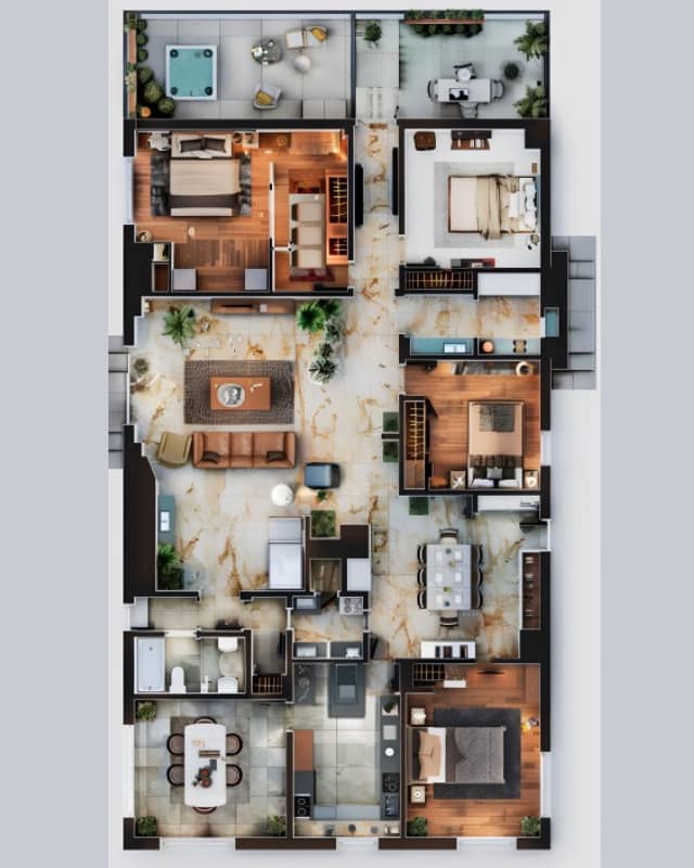 4.5 BHK Floor Plan
